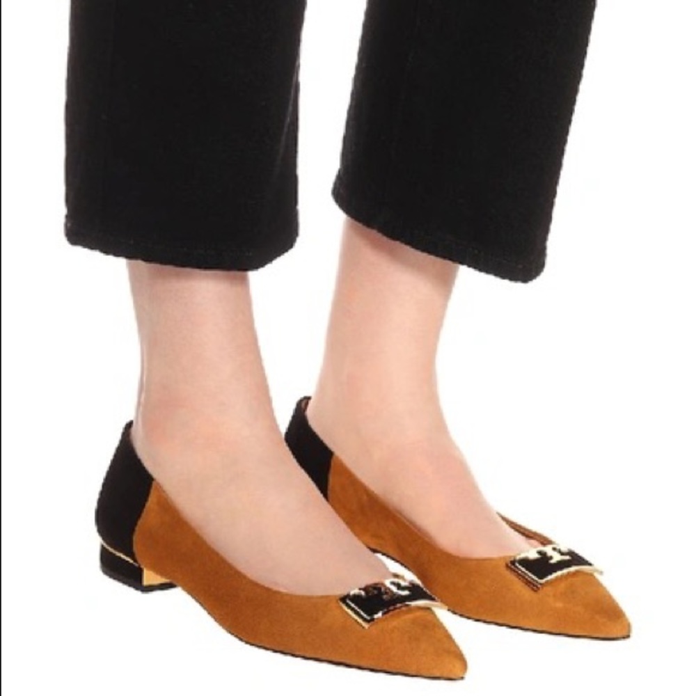 Tory Burch Gigi Pointed Toe Color-Block Flats